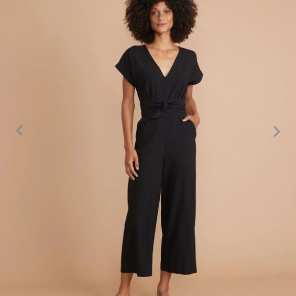 Marine layer Vera Belted Jumpsuit in Black - Picture 1 of 8